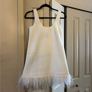 Likely White Feather Hem Wedding, Party, Formal Dress